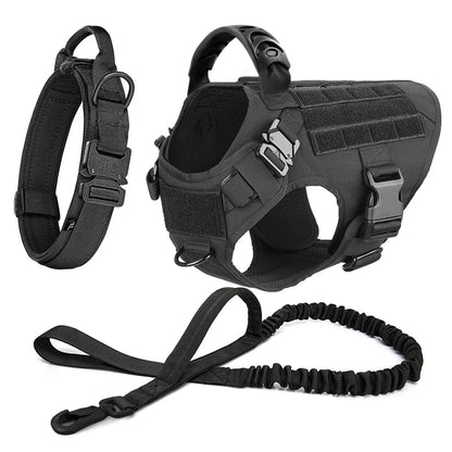 Military-style Dog Harness, Collar, and Leash Set