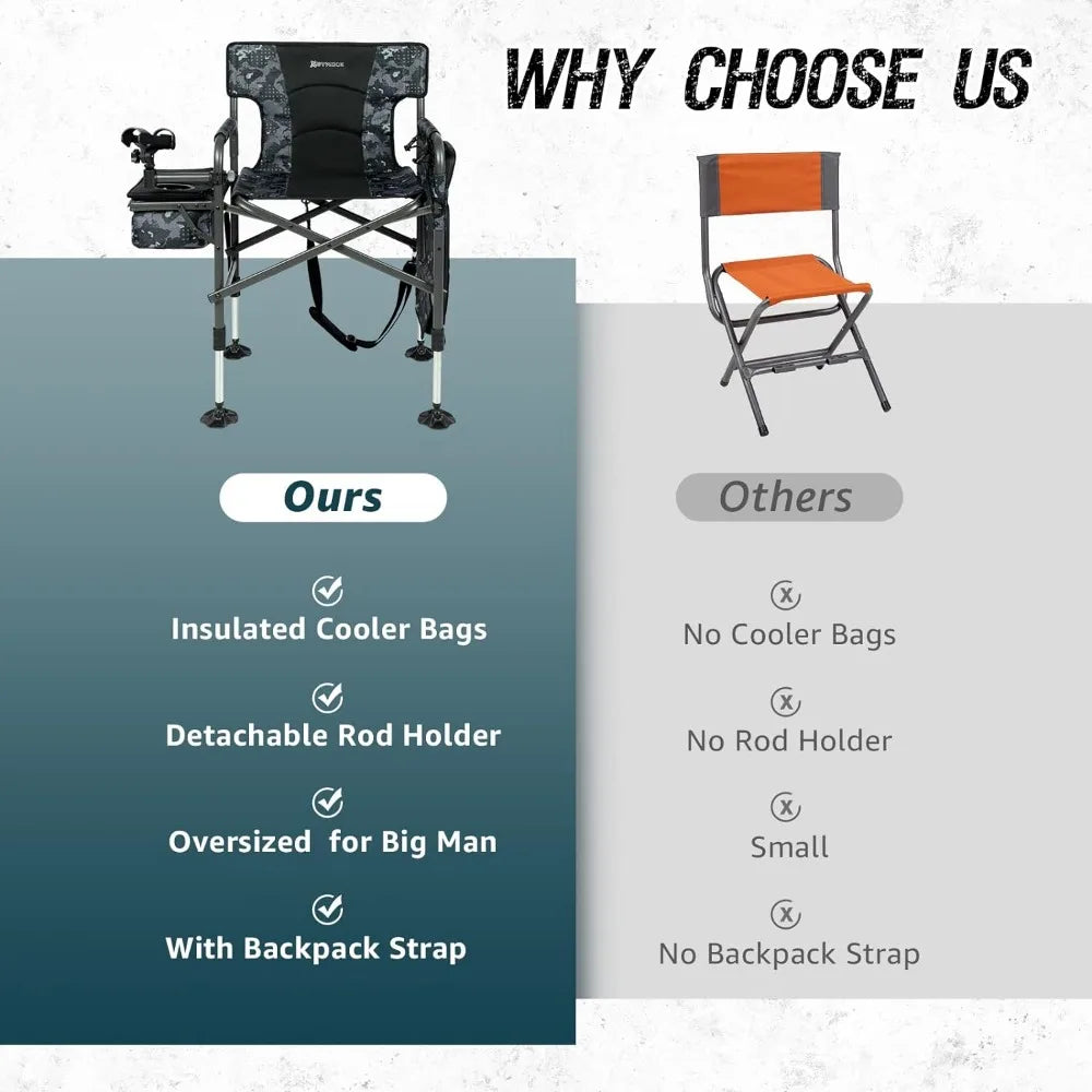 Camping chair w\ Cooler and Storage Bag for Fishing, Camp, etc...