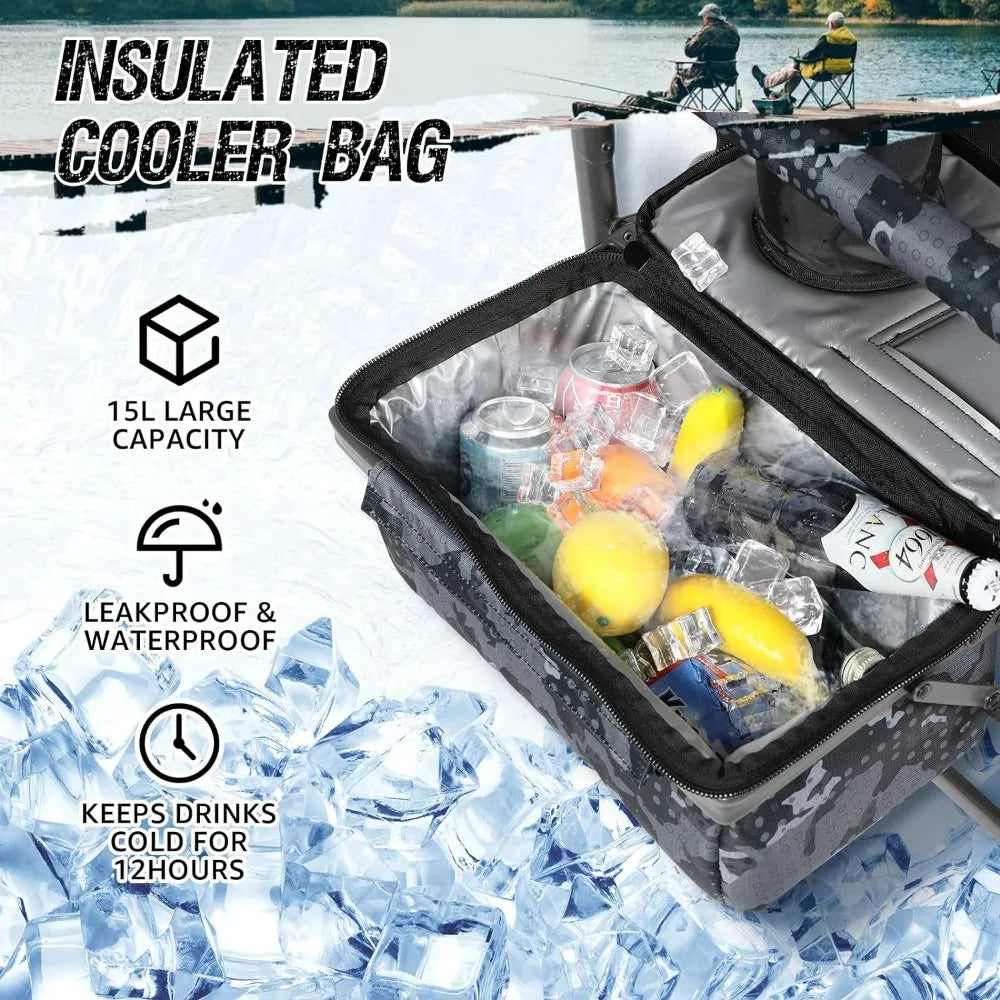 Camping chair w\ Cooler and Storage Bag for Fishing, Camp, etc...