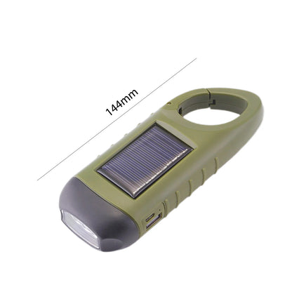 LED Solar Powered Flashlight with USB Charging Port