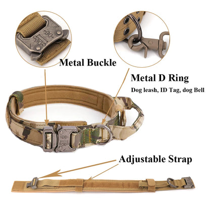 Military-style Dog Harness, Collar, and Leash Set